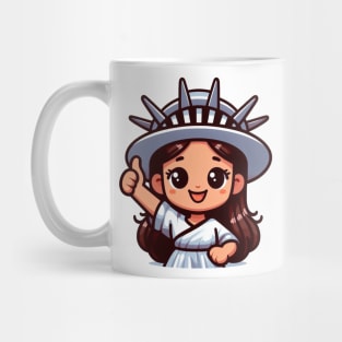 A Whimsical Tribute to American Culture in Cartoon Style T-Shirt Mug